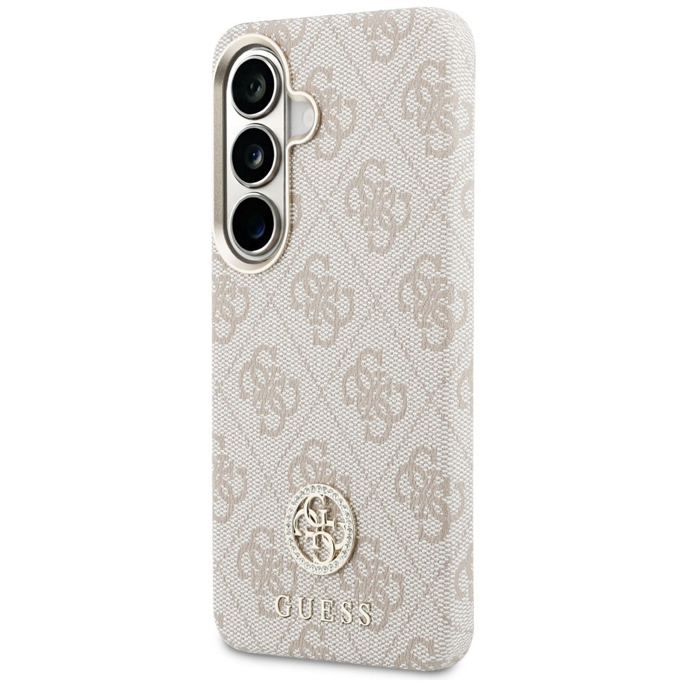 Husa MagSafe pentru Samsung Galaxy S26 S942, Guess, Rhinestone Round Logo, Roz