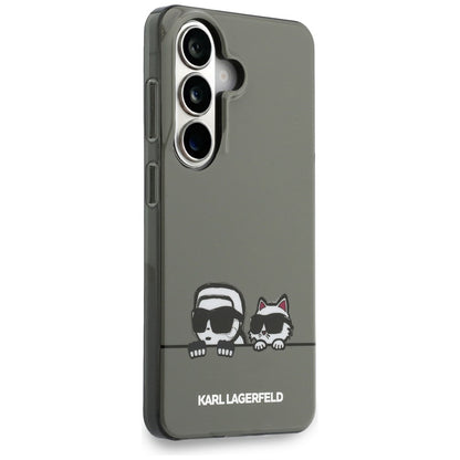 Husa MagSafe pentru Samsung Galaxy S26 S942, Karl Lagerfeld, IML Karl & Choupette Peekaboo Logo, Neagra