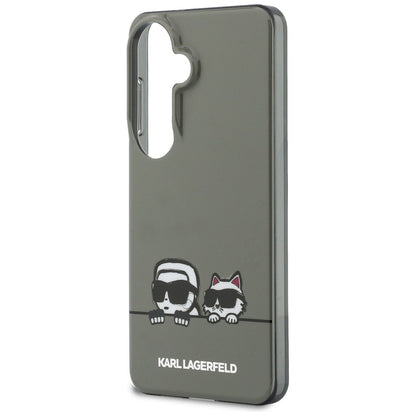 Husa MagSafe pentru Samsung Galaxy S26 S942, Karl Lagerfeld, IML Karl & Choupette Peekaboo Logo, Neagra