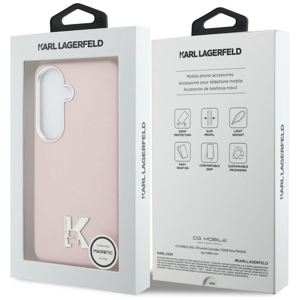 Husa MagSafe pentru Samsung Galaxy S26 S942, Karl Lagerfeld, Karl Head Logo, Roz