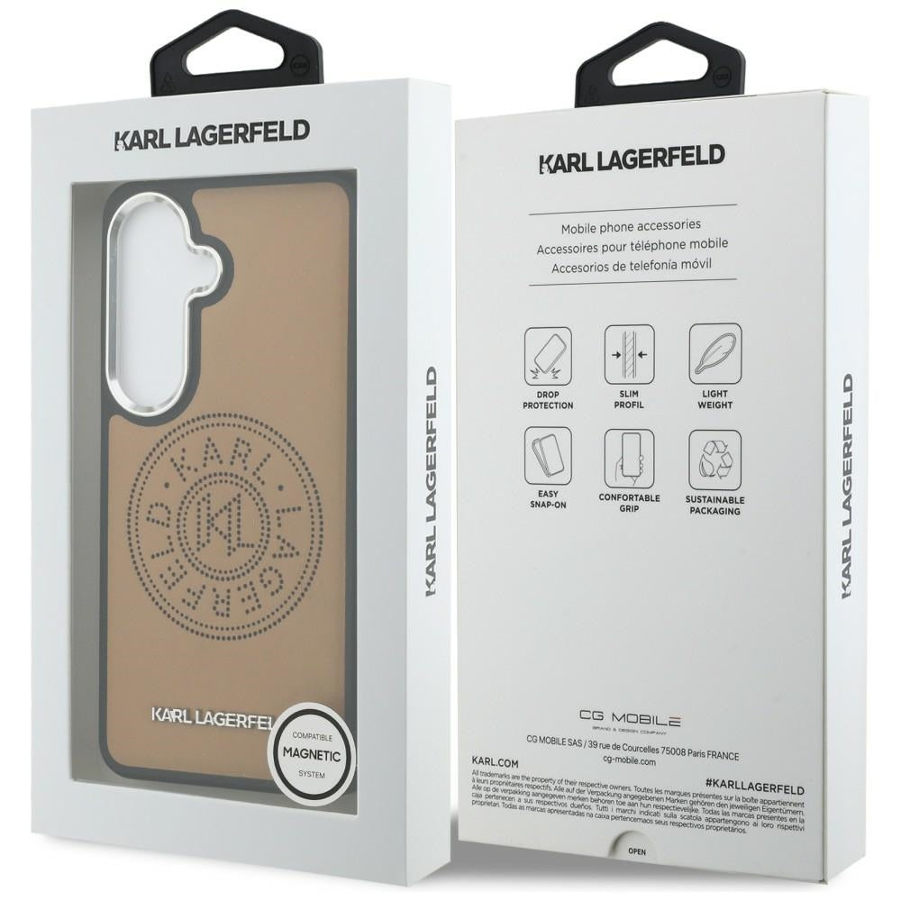 Husa MagSafe pentru Samsung Galaxy S26 S942, Karl Lagerfeld, Karl Round Point Logo, Maro