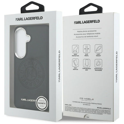 Husa MagSafe pentru Samsung Galaxy S26 S942, Karl Lagerfeld, Karl Round Point Logo, Neagra