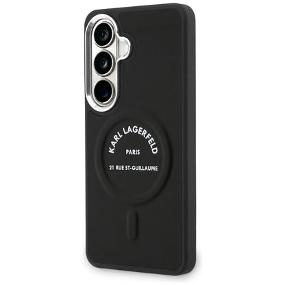 Husa MagSafe pentru Samsung Galaxy S26 S942, Karl Lagerfeld, Karl RSG Logo, Neagra