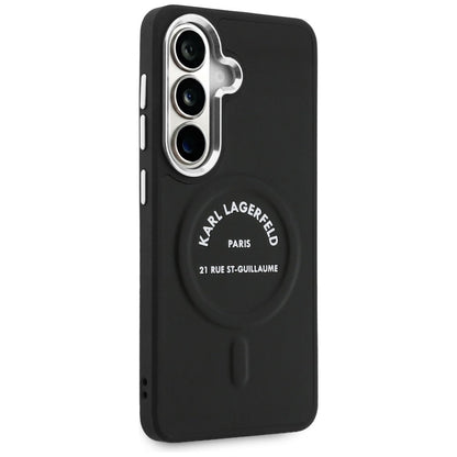 Husa MagSafe pentru Samsung Galaxy S26 S942, Karl Lagerfeld, Karl RSG Logo, Neagra