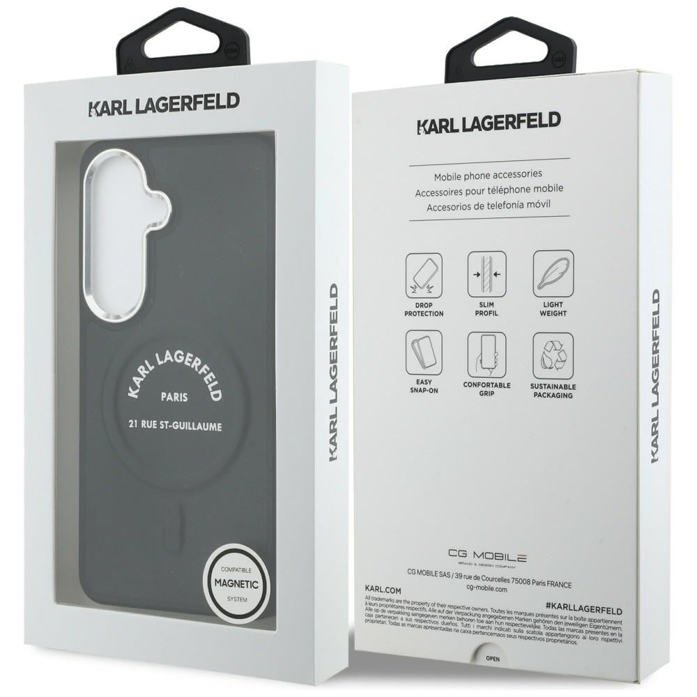 Husa MagSafe pentru Samsung Galaxy S26 S942, Karl Lagerfeld, Karl RSG Logo, Neagra