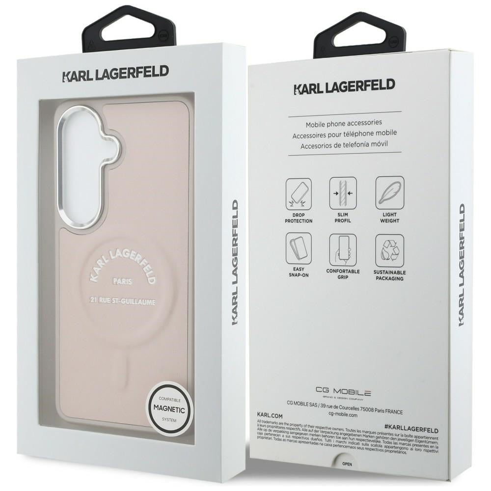 Husa MagSafe pentru Samsung Galaxy S26 S942, Karl Lagerfeld, Karl RSG Logo, Roz