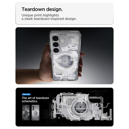 Husa MagSafe pentru Samsung Galaxy S26 S942, Spigen, Ultra Hybrid Zero One, Alba ACS10737