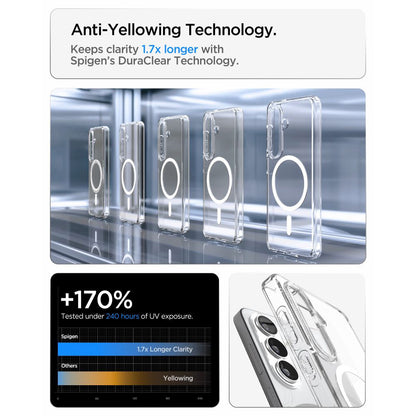 Husa MagSafe pentru Samsung Galaxy S26 S942, Spigen, Ultra Hybrid, Transparenta Alba ACS10734