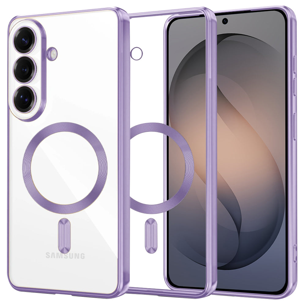 Husa MagSafe pentru Samsung Galaxy S26, Techsuit, Luxury Crystal, Mov Deschis