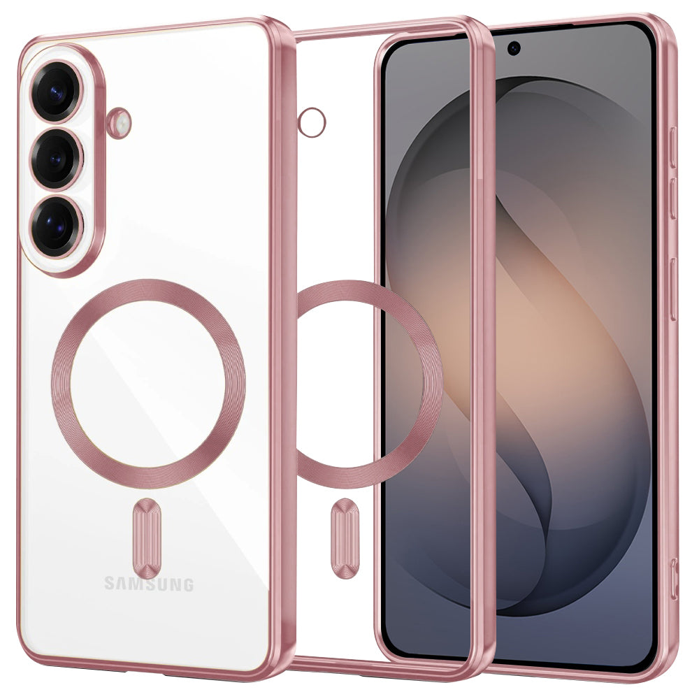 Husa MagSafe pentru Samsung Galaxy S26, Techsuit, Luxury Crystal, Roz