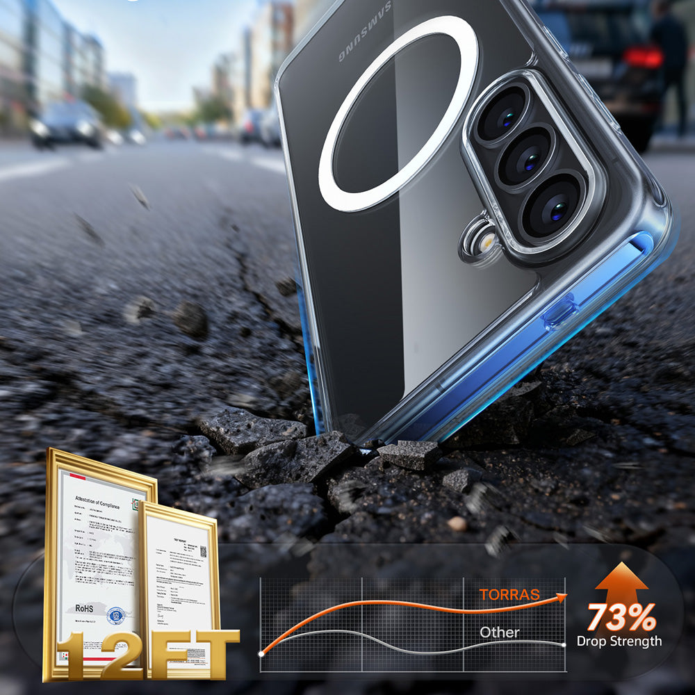 Husa MagSafe pentru Samsung Galaxy S26, Torras, Guardian, Transparenta