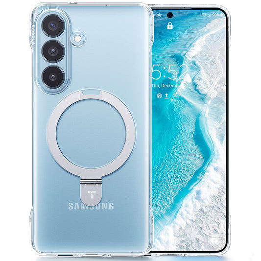 Husa MagSafe pentru Samsung Galaxy S26, Torras, Ostand Slim, Transparenta