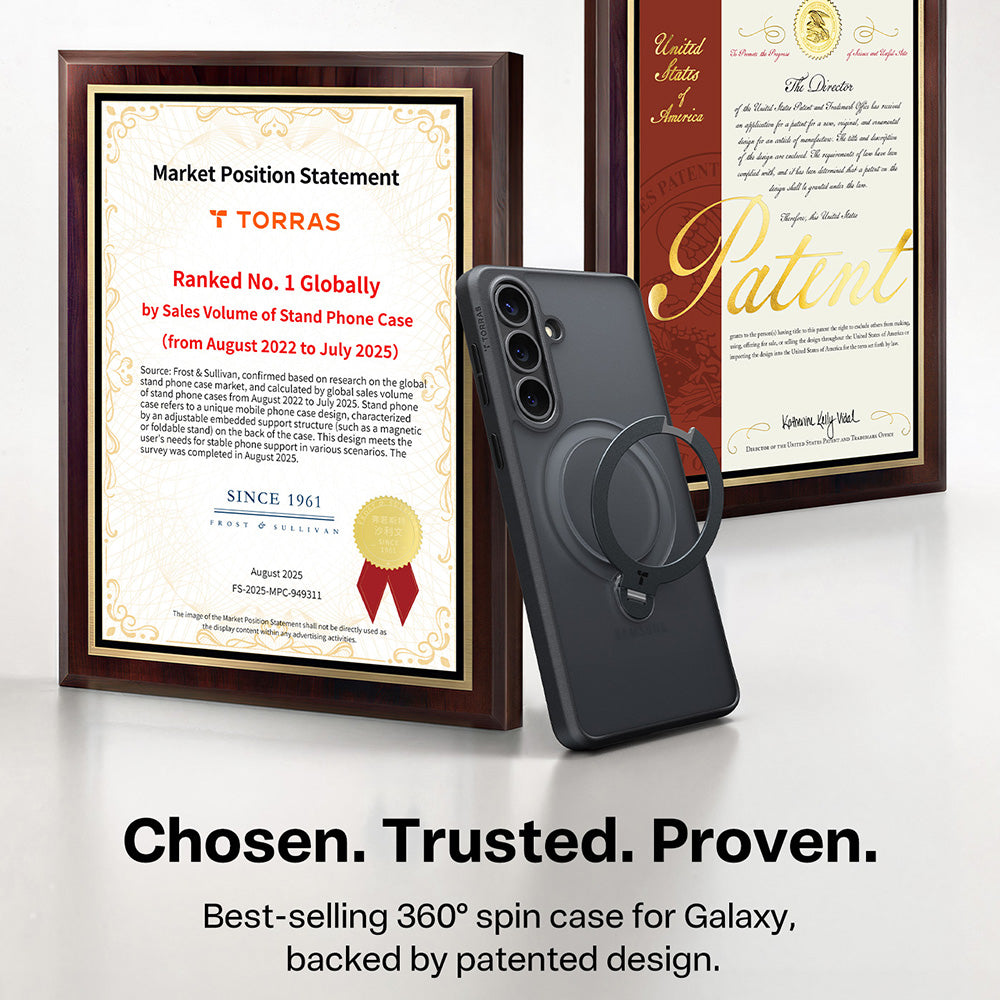 Husa MagSafe pentru Samsung Galaxy S26 S942, Torras, Ostand Spin, Neagra