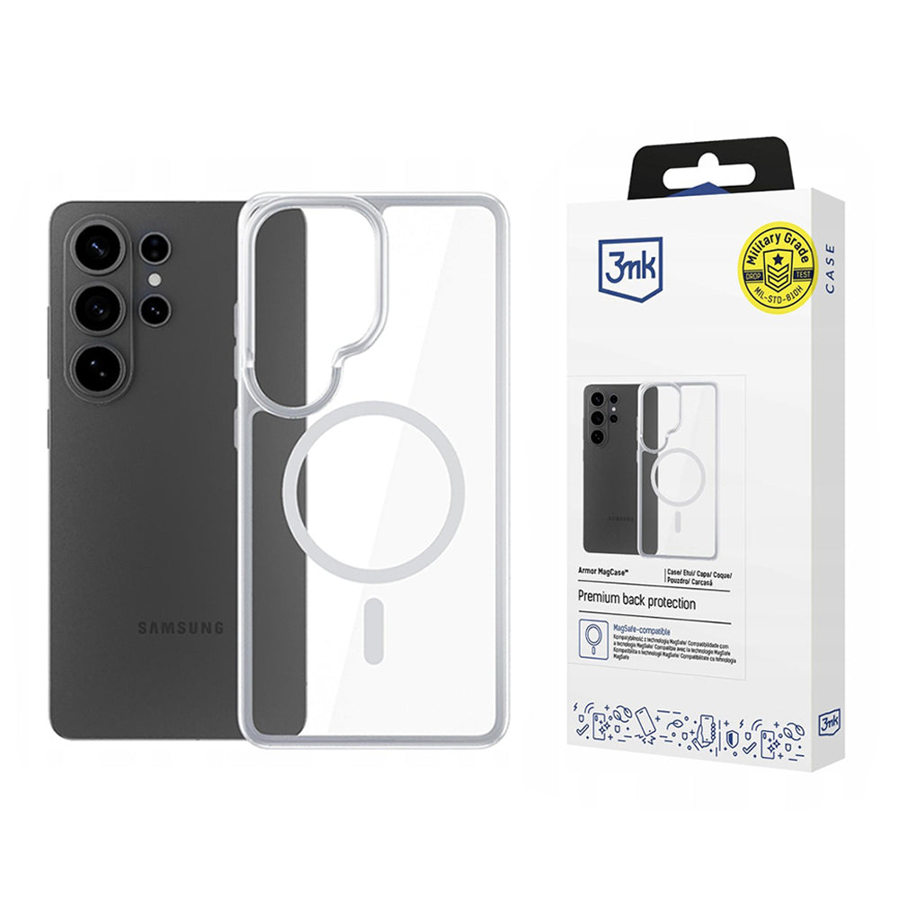 Husa MagSafe pentru Samsung Galaxy S26 Ultra, 3MK, Armor MagCase, Transparenta