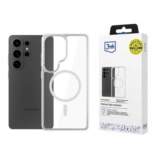 Husa MagSafe pentru Samsung Galaxy S26 Ultra, 3MK, Armor MagCase, Transparenta