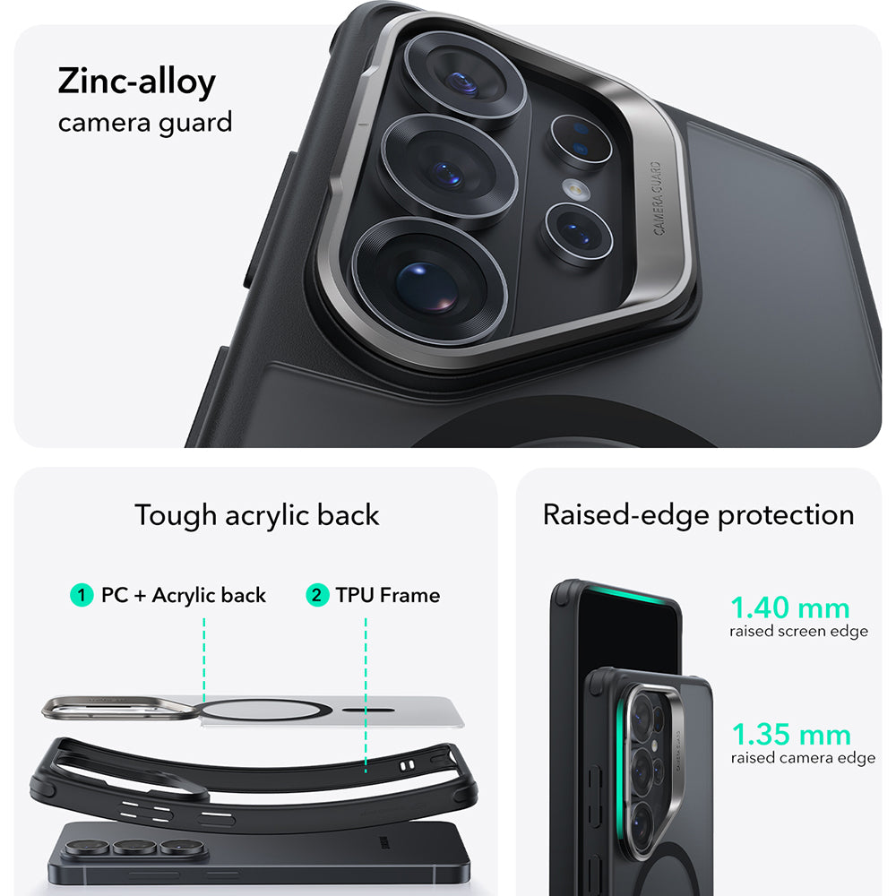 Husa MagSafe pentru Samsung Galaxy S26 Ultra, ESR, Classic Hybrid Kickstand, Neagra Satinata