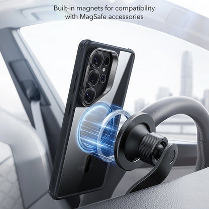 Husa MagSafe pentru Samsung Galaxy S26 Ultra, ESR, Classic Hybrid Kickstand, Neagra Transparenta