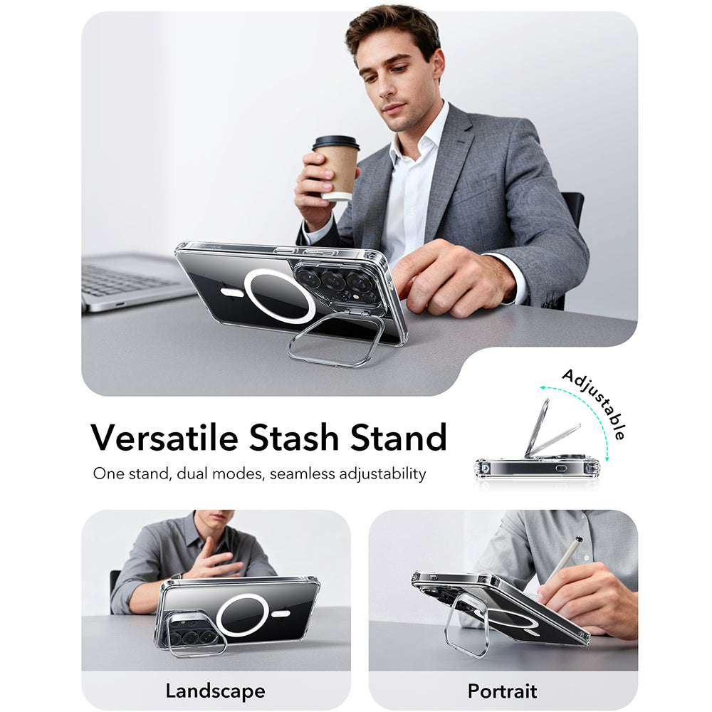 Husa MagSafe pentru Samsung Galaxy S26 Ultra, ESR, Classic Hybrid Kickstand, Transparenta