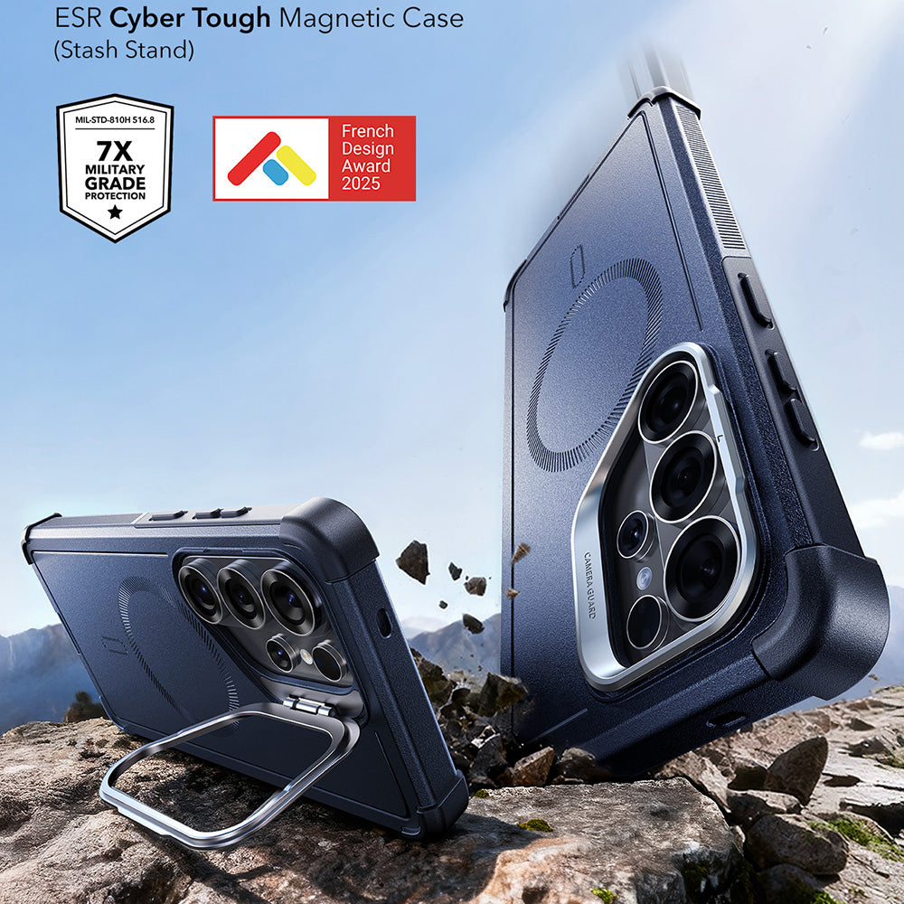 Husa MagSafe pentru Samsung Galaxy S26 Ultra, ESR, Cyber Armor Kickstand, Albastra