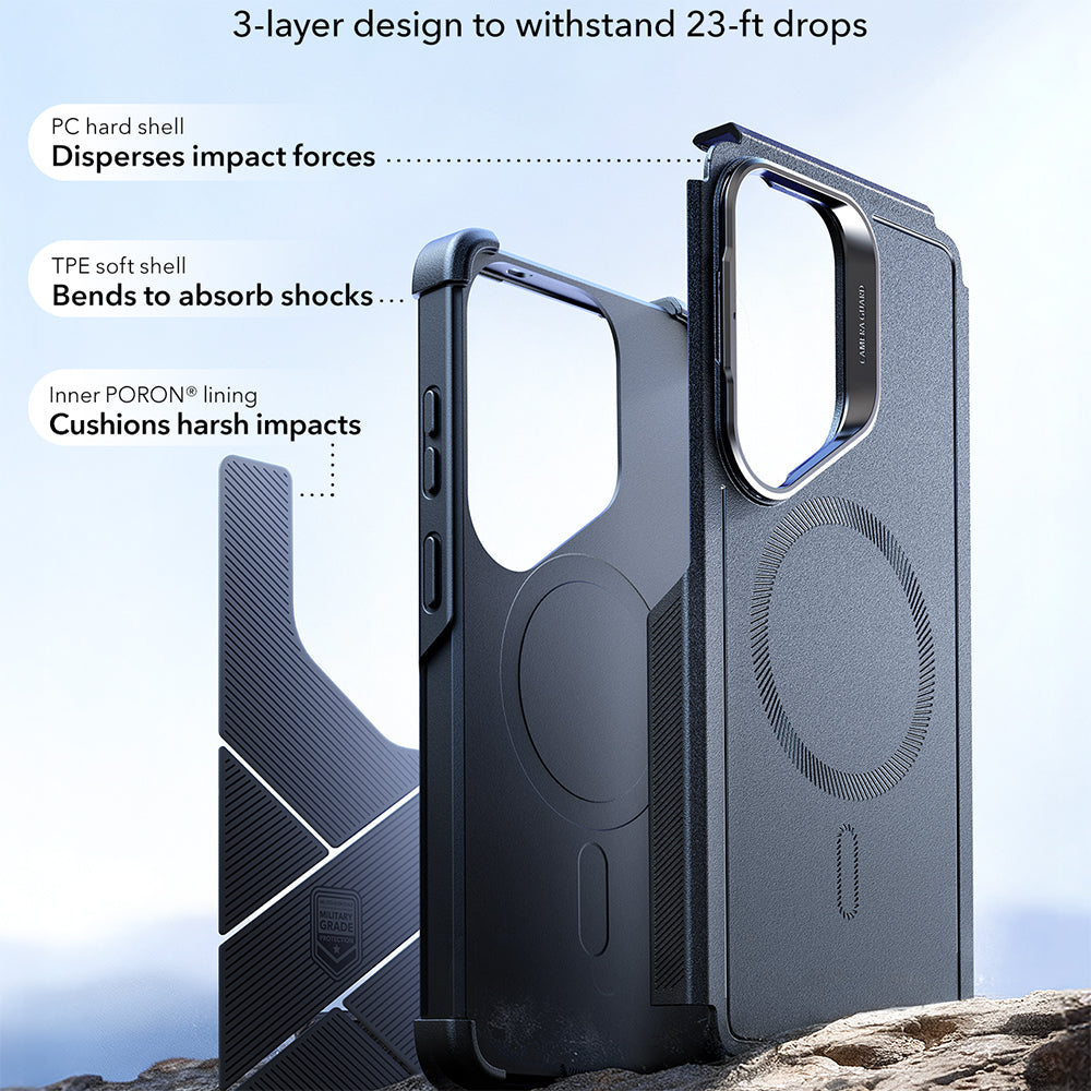 Husa MagSafe pentru Samsung Galaxy S26 Ultra, ESR, Cyber Armor Kickstand, Albastra