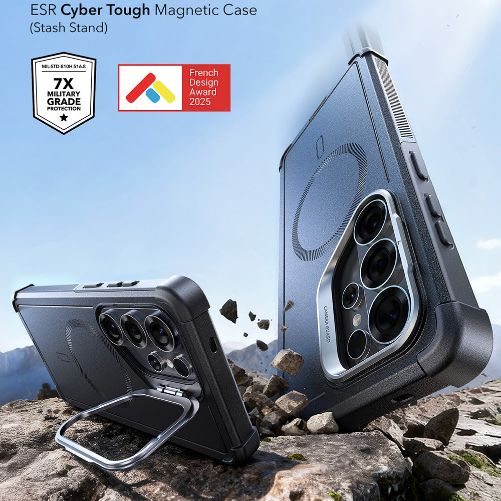 Husa MagSafe pentru Samsung Galaxy S26 Ultra, ESR, Cyber Armor Kickstand, Neagra