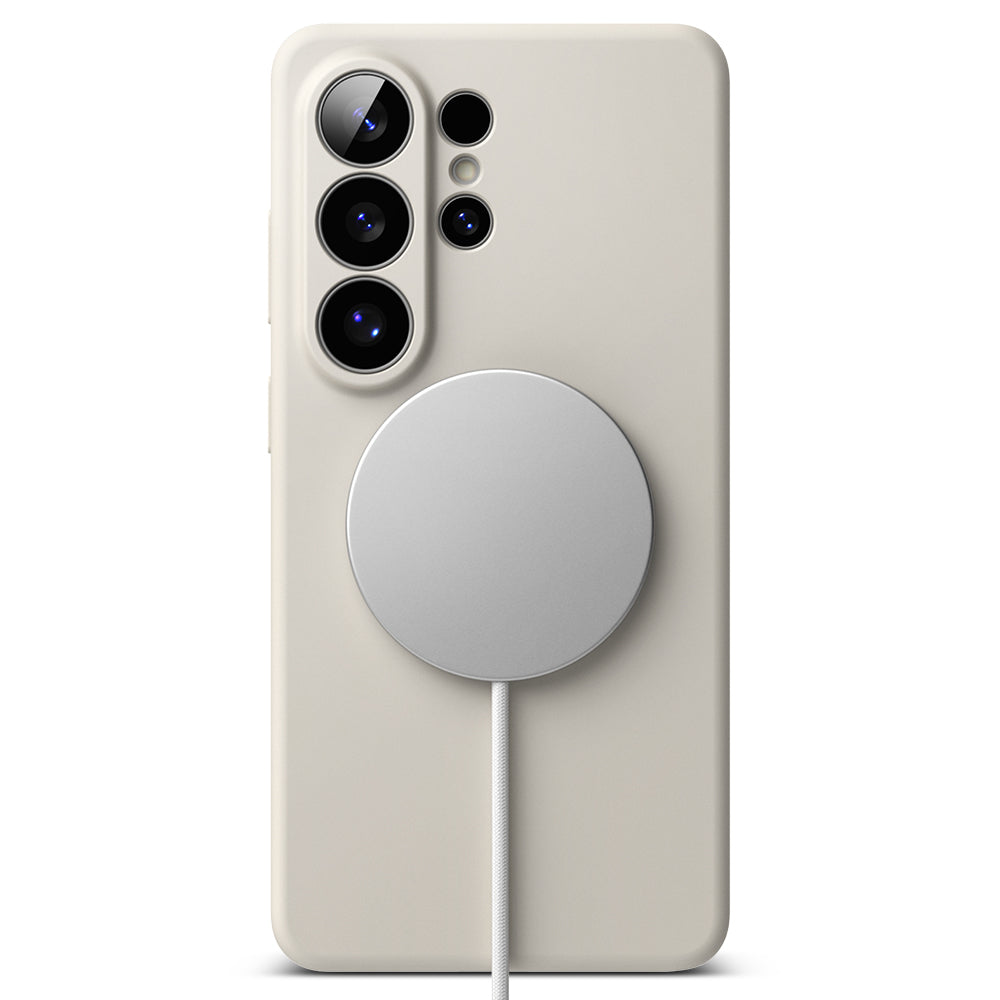 Husa MagSafe pentru Samsung Galaxy S26 Ultra, Ringke, Silicone, Crem