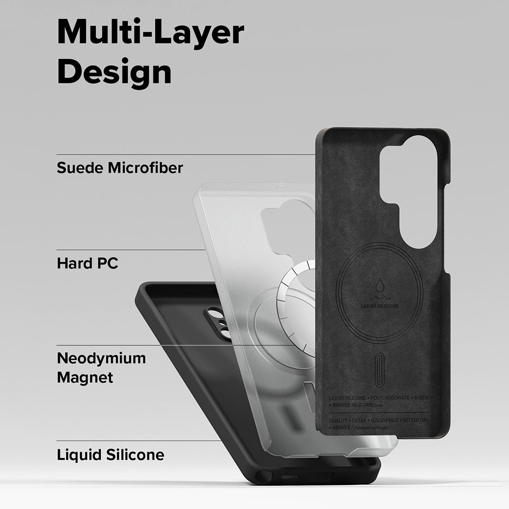 Husa MagSafe pentru Samsung Galaxy S26 Ultra, Ringke, Silicone, Neagra