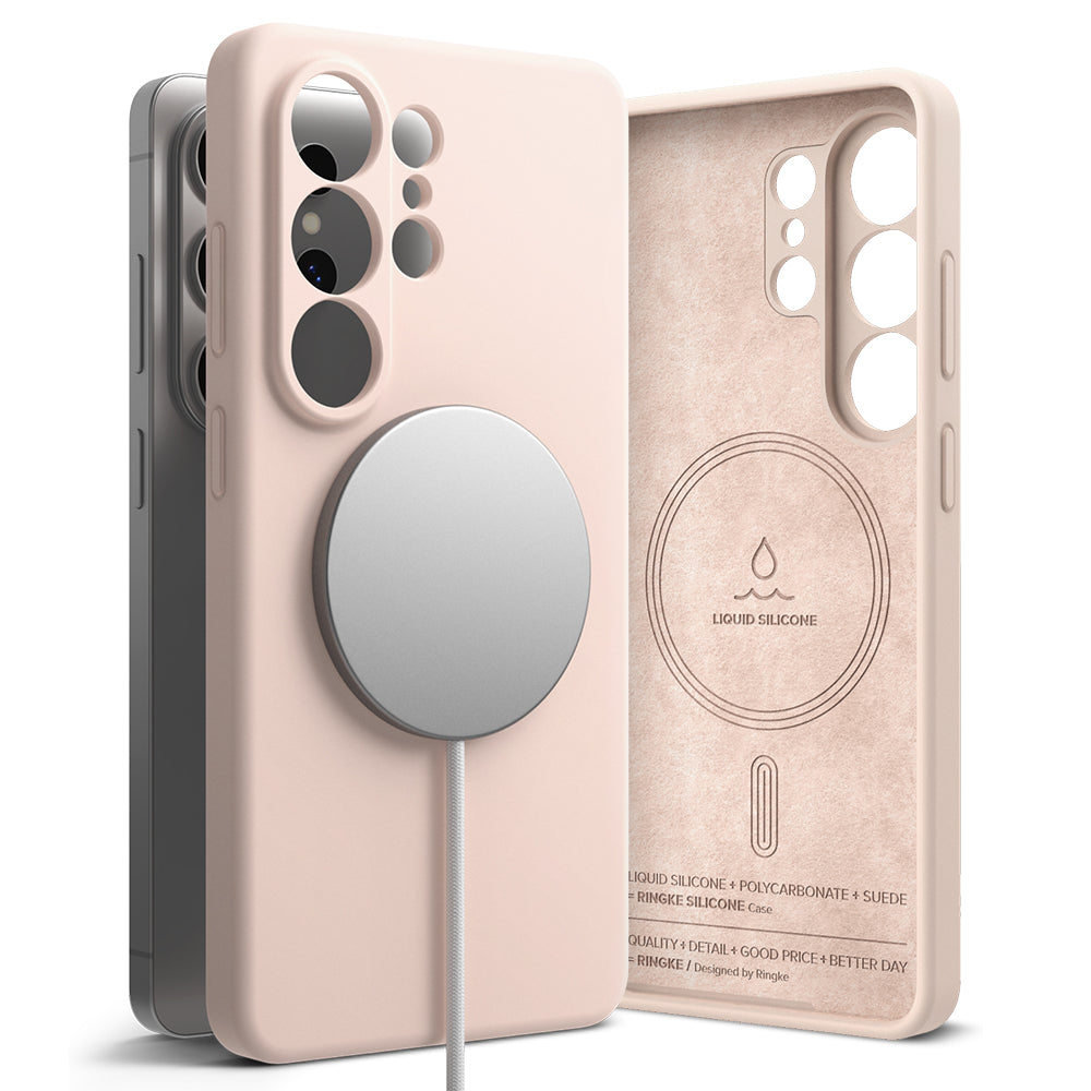 Husa MagSafe pentru Samsung Galaxy S26 Ultra, Ringke, Silicone, Roz