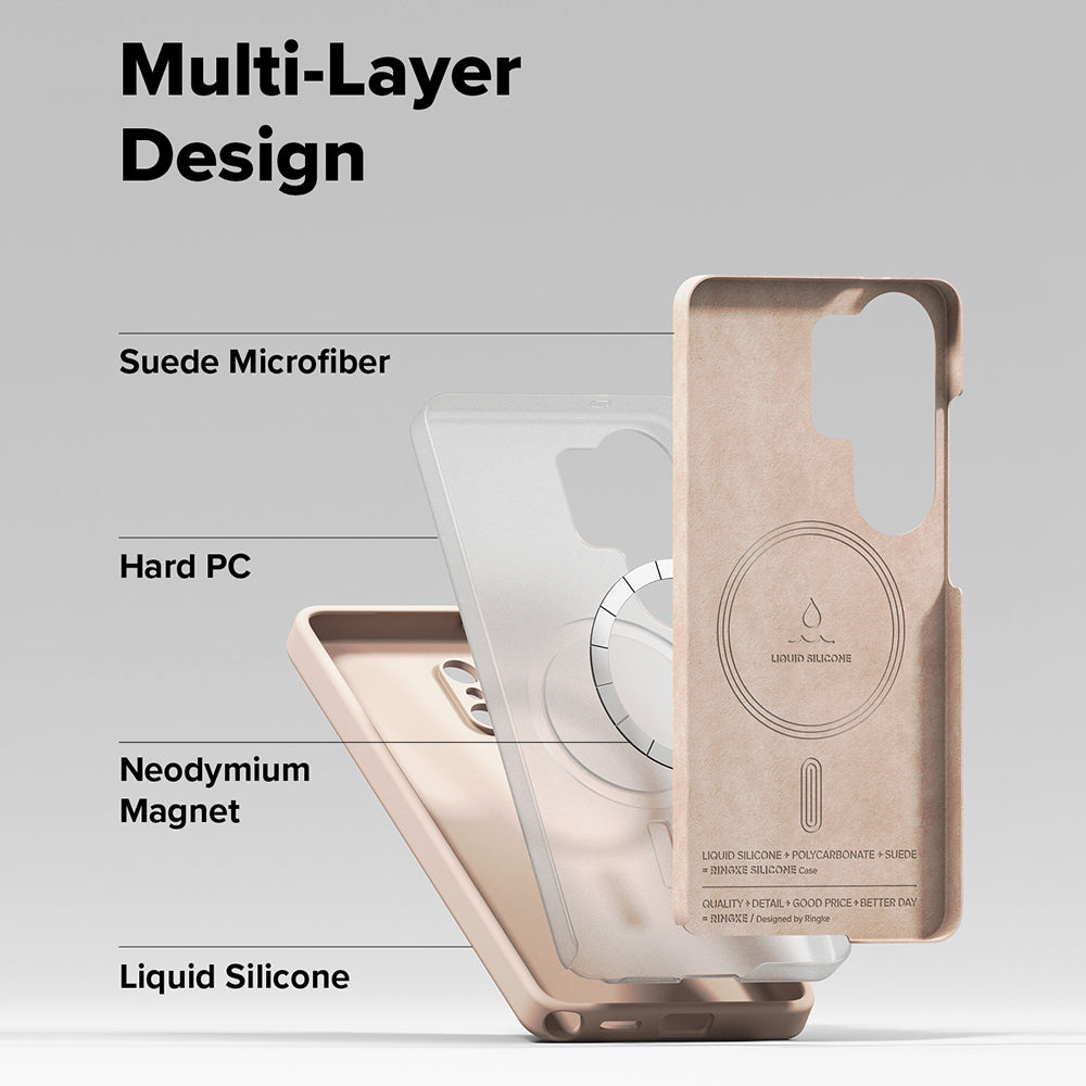 Husa MagSafe pentru Samsung Galaxy S26 Ultra, Ringke, Silicone, Roz