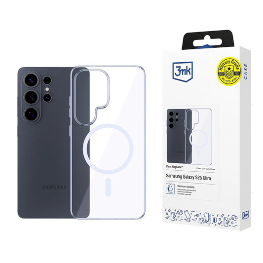 Husa MagSafe pentru Samsung Galaxy S26 Ultra S948, 3MK, Clear MagCase, Transparenta