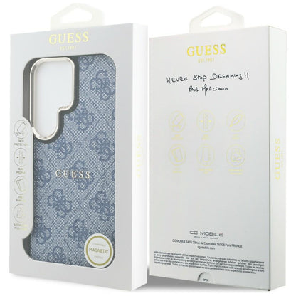 Husa MagSafe pentru Samsung Galaxy S26 Ultra S948, Guess, 4G Embossed Ring, Albastra