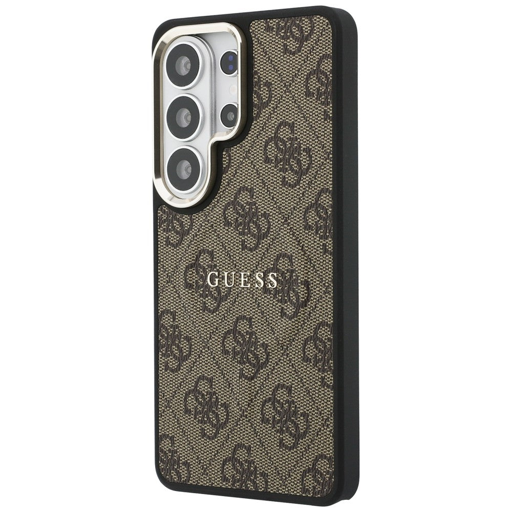 Husa MagSafe pentru Samsung Galaxy S26 Ultra S948, Guess, 4G Embossed Ring, Maro