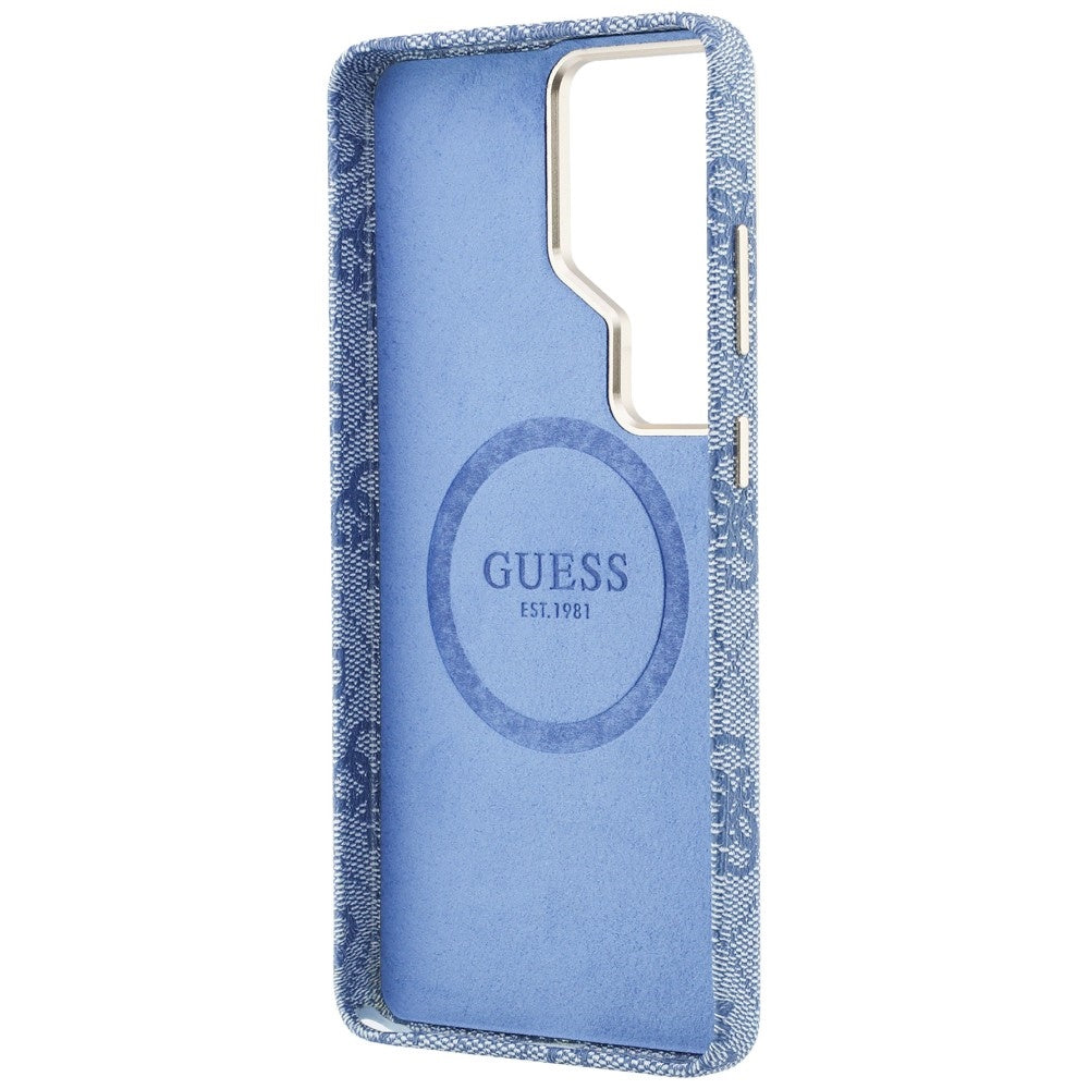 Husa MagSafe pentru Samsung Galaxy S26 Ultra S948, Guess, 4G Script Logo, Albastra