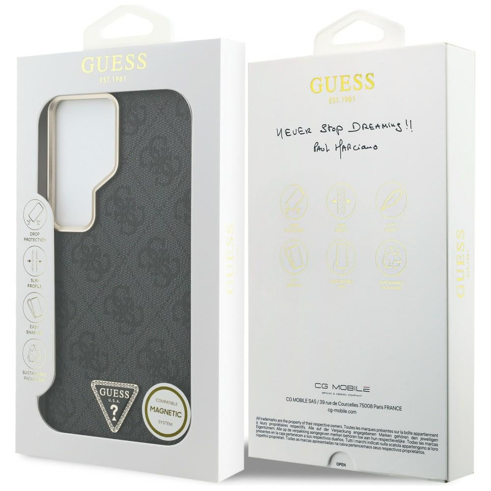 Husa MagSafe pentru Samsung Galaxy S26 Ultra S948, Guess, 4G Triangle Logo, Neagra