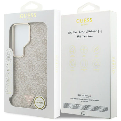 Husa MagSafe pentru Samsung Galaxy S26 Ultra S948, Guess, 4G Triangle Logo, Roz