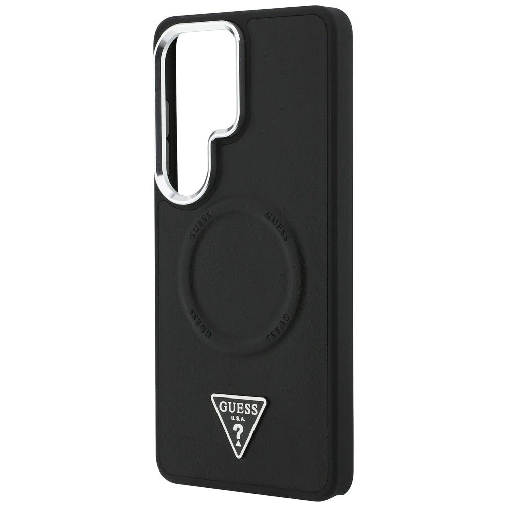 Husa MagSafe pentru Samsung Galaxy S26 Ultra S948, Guess, Embossed Ring Triangle Logo, Neagra