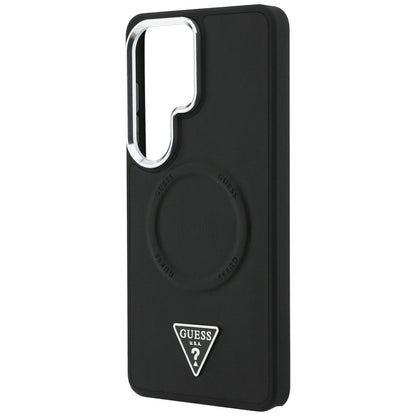 Husa MagSafe pentru Samsung Galaxy S26 Ultra S948, Guess, Embossed Ring Triangle Logo, Neagra