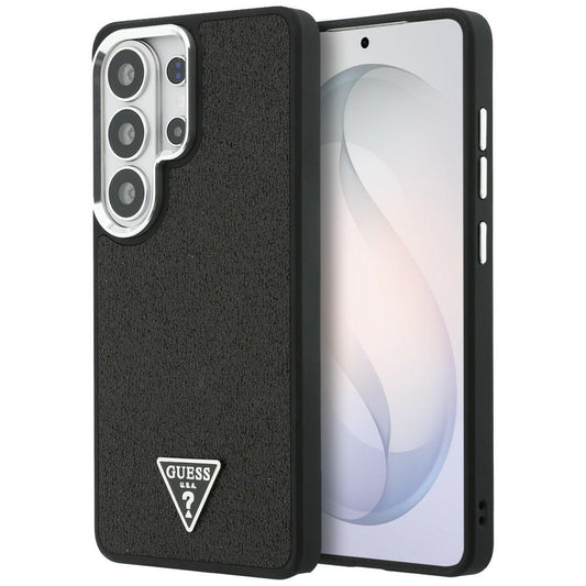 Husa MagSafe pentru Samsung Galaxy S26 Ultra S948, Guess, Fixed Glitter Triangle Logo, Neagra