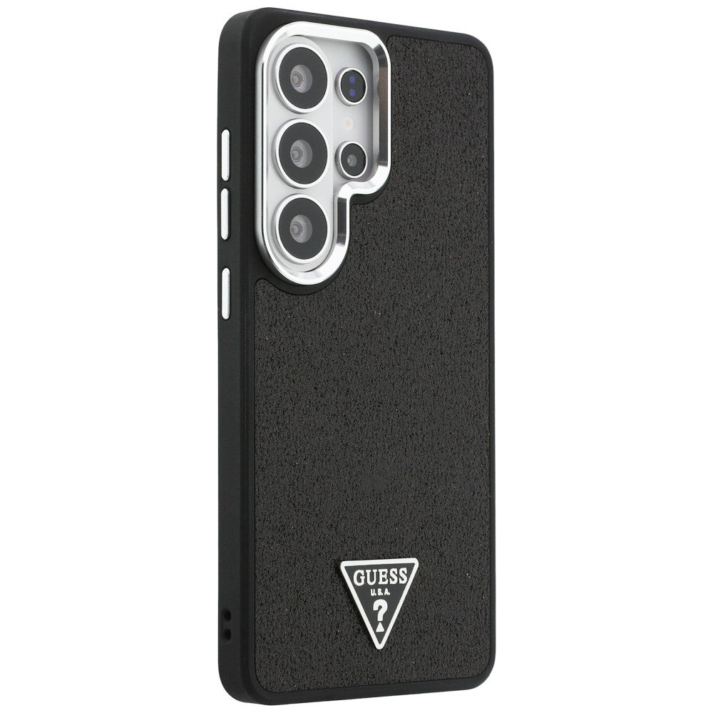 Husa MagSafe pentru Samsung Galaxy S26 Ultra S948, Guess, Fixed Glitter Triangle Logo, Neagra