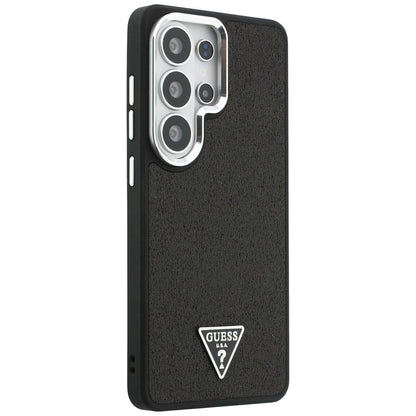 Husa MagSafe pentru Samsung Galaxy S26 Ultra S948, Guess, Fixed Glitter Triangle Logo, Neagra