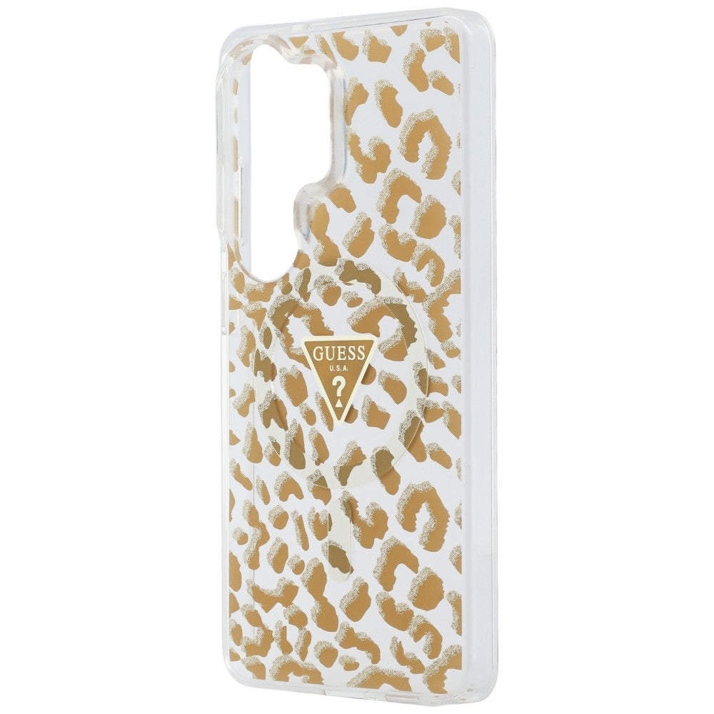 Husa MagSafe pentru Samsung Galaxy S26 Ultra S948, Guess, IML Leopard Pattern, Maro
