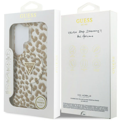 Husa MagSafe pentru Samsung Galaxy S26 Ultra S948, Guess, IML Leopard Pattern, Maro
