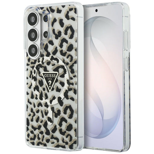 Husa MagSafe pentru Samsung Galaxy S26 Ultra S948, Guess, IML Leopard Pattern, Neagra