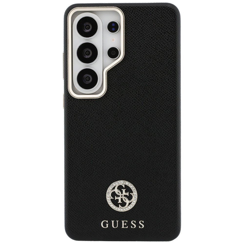 Husa MagSafe pentru Samsung Galaxy S26 Ultra S948, Guess, Rhinestone Round Logo, Neagra
