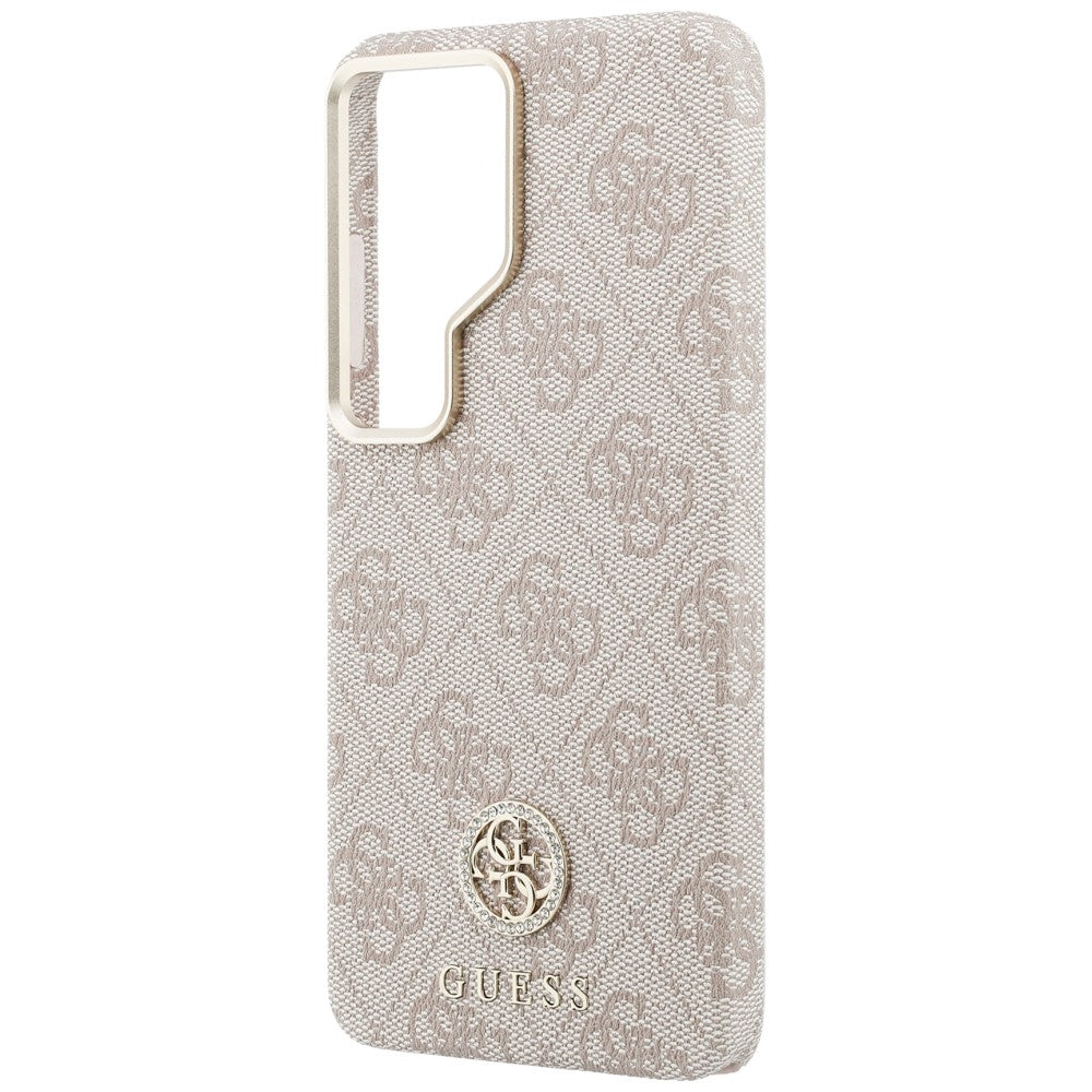 Husa MagSafe pentru Samsung Galaxy S26 Ultra S948, Guess, Rhinestone Round Logo, Roz