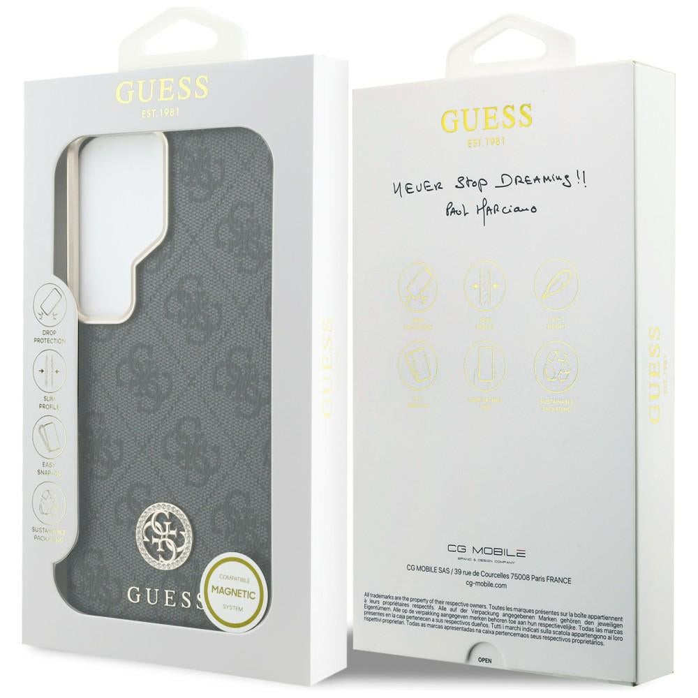 Husa MagSafe pentru Samsung Galaxy S26 Ultra S948, Guess, Strass Round Logo, Neagra