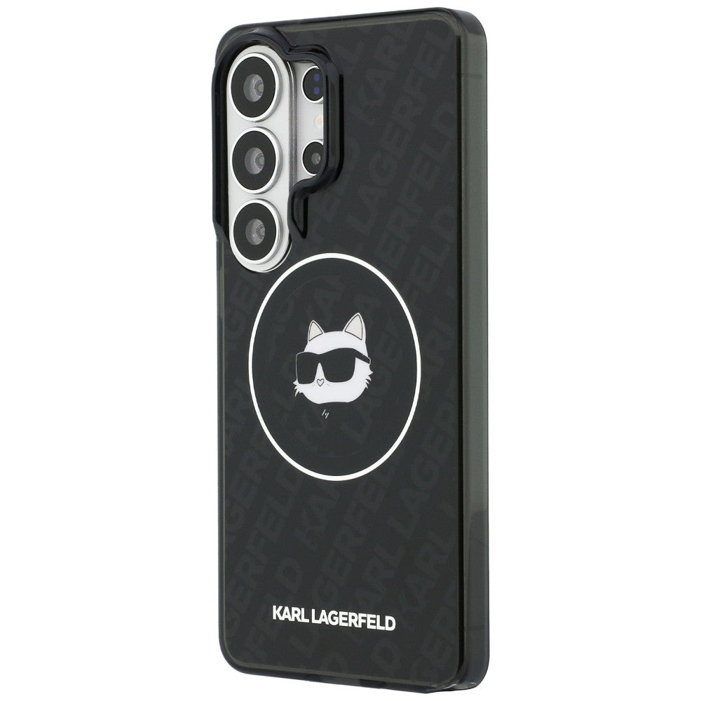 Husa MagSafe pentru Samsung Galaxy S26 Ultra S948, Karl Lagerfeld, IML Choupette Head on KL Repeated Logo, Neagra