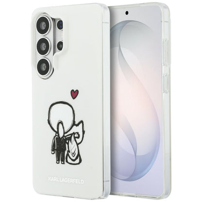 Husa MagSafe pentru Samsung Galaxy S26 Ultra S948, Karl Lagerfeld, IML Karl & Choupette Back Logo, Alba