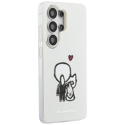 Husa MagSafe pentru Samsung Galaxy S26 Ultra S948, Karl Lagerfeld, IML Karl & Choupette Back Logo, Alba