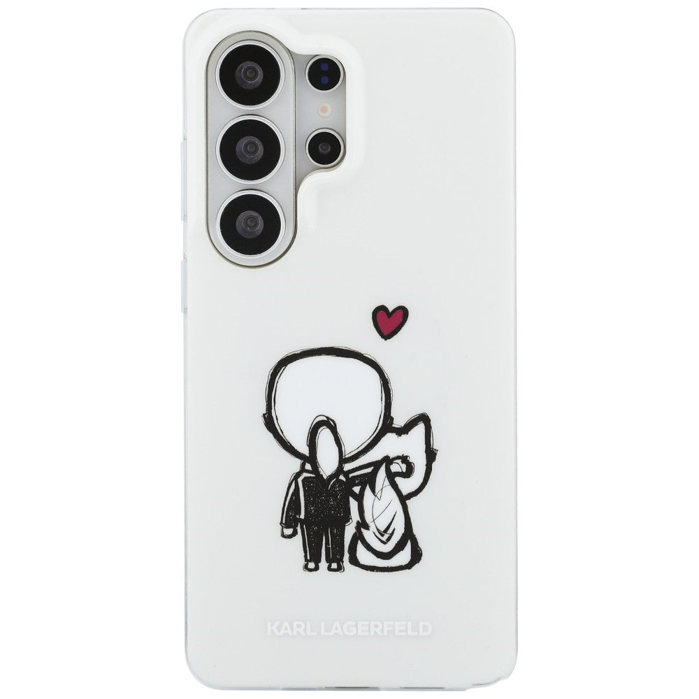 Husa MagSafe pentru Samsung Galaxy S26 Ultra S948, Karl Lagerfeld, IML Karl & Choupette Back Logo, Alba